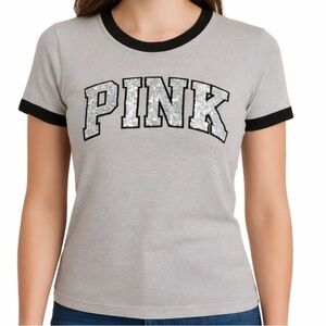 RARE! Y2K VS pink bling T-shirt, XS